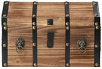 Vintiquewise Wooden Treasure Chest Trunk Vintage-Style Storage Box with Leather Straps Brass Rivets Lion Head Ornaments & Latch Closure Decorative Accent and Functional Organizer for Home Décor, Large - Image 6
