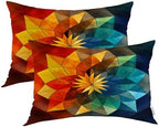 Batmerry Colorful Geometric Pillowcases, It Has Symmetrical Vibrant Shapes Decorative Bed Pillow Cover with Hidden Zipper Soft Blended for Hair and Skin 20X26 in by Batmerry