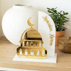 iwa concept Ramadan Kareem Table Decor, Islamic Mosque Statue with Acrylic Design, Freestanding Modern Islamic Home Decoration for Ramadan and Eid - Image 5