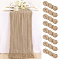 Nude Cheesecloth Table Runner Neutral Boho Fall Runner for Table, 8 Pack by MLMC