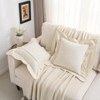 FUTEI Pack of 2 Chenille Throw Pillow Covers 20x20 Inch, Beige - Image 5
