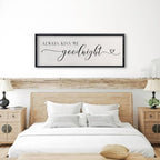 comurdyo Love Theme Always Kiss Me Goodnight Sign 32"×12" Black - Image 4