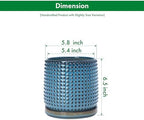 D'vine Dev Beaded Ceramic Pot with Saucer, 6 in, Ocean Teal, 27-C-X-8 - Image 3
