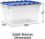 Akro-Mils KeepBox 12G Storage Box, Lid Attached, Stackable, Clear/Blue 6pk - Image 3