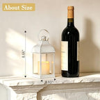 White Small Lanterns with LED Candles, Set of 6 Wedding Decor - Image 4