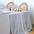 Snowkingdom 10 Pcs 10 FT Silver Table Runners, Sheer Chiffon Gauze Cheesecloth Runner, Sequin Glitter Silver Party Table Decoration Centerpieces for Wedding Christmas Birthday Bridal Baby Shower - Image 5