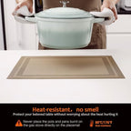 Khaki Vinyl Placemats Set of 12, Heat Resistant Table Placemats - Image 4