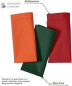 Multi Color Cloth Napkins 18x18 Inch - Set of 12-100% Cotton, Soft, Reusable - Perfect Hotel Quality Napkin for Table, Dinner, Weddings, Everyday Dining - Orange, Red, Forest Green - Image 7
