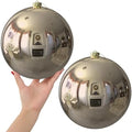 Champagne Gold 8.0" Extra Large Christmas Ornaments - Christmas Tree Decoration Balls Shatterproof Hanging Shiny Balls for Birthday Holiday Wedding Decorations Set of 2pcs by GameXcel