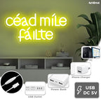Céad Mile Fáilte LED Neon Sign A Hundred Thousand Welcomes Neon Irish Pub Decoration lrish Welcome light Entryway Decor Welcome Decor for Home Bar, Man Cave & St. Patrick's Day Housewaming Gift - Image 3