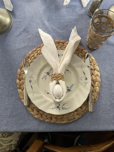 Round Woven Placemats Set of 6, Natural Wicker Place mats, Boho Farmhouse Rustic Plate Chargers, Rattan Table Mats for Dining Table, Fall, Halloween, Thanksgiving, Christmas Decor (13 inch) - Image 3