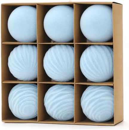 4In Velvet Ornaments for Christmas Tree, 9pcs Large Christmas Ornaments Set by Senjie
