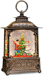 Christmas Snow Globes Lantern with The Nutcracker Music, Nutcracker Snow Globe with Swirling Glitter Effects, USB/Battery Powered with 6-Hour Timer, Christmas Decorations by COZYPAVILION