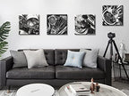 DJSYLIFE Black and White Vintage Motorcycle Wall Art 12" x 12" - Image 2