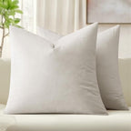 MIULEE Velvet Throw Pillow Covers 22x22 Inch Pack of 2 Greyish White by MIULEE