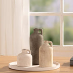 Ceramic Vase Home Table Decor - Flower Vase Set of 3 Living Room Kitchen Decorations Farmhouse Modern Rustic Vases Decorative Centerpiece for Shelf Bedroom Office Bathroom Dining Coffee Desk - Image 5