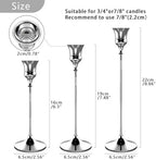 Candlestick Holders Silver, 12 Packs Taper Candle Holder for Candlesticks, Candle Sticks Holder Decor for Home Decor - Image 3