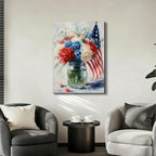 ZERILYN Ship Next Day – Patriotic Canvas Prints for Home, 4th of July Wall Decor, American Flag Pictures, Independence Day Red White Blue Decoration - Image 7