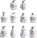 Yundu White Ceramics Bud Vase Set of 10 - Small Vases for Flowers, Vintage Vases for Centerpieces, Table Decorations for Rustic Wedding, Bud Vases in Bulk by YunduHome