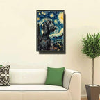 Metal Sign Vintage Tin Sign Afghan Hound Starry Night Elegant Canine in A Whimsical Sky for Home Decor Art Studios and New Year's Celebrations Rustproof Aluminum 6×8 Inches with Metal Frame - Image 2