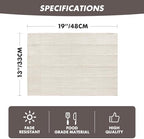 ZeeMart Linen Checked Farmhouse Placemats Set of 6, Ivory 13x19in - Image 2