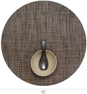 Chilewich Basketweave Placemats, Woven Round Placemats Set of 4 - Image 2