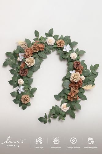 Ling's moment 5 FT Brown Artificial Flower Garland - Image 5