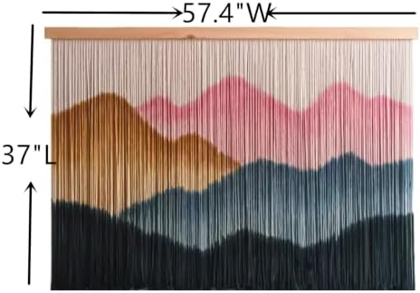ARADNEO Large Macrame Wall Hanging Boho Dip-Dyed Home Decor Cotton yarn Tapestry Woven Wall Art for Bedroom, Living Room, Headboard or Fireplace (Pink) - Image 6