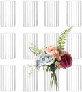 12Pcs Glass Cylinder vases for Centerpieces, 6 Inches Clear Ribbed Bud Vases for Wedding Decorations,Floral Vase Bulk Flower vases,Tall Glass Hurricane Candle Holder for Table Shelf, Party(Ribbed) by Etolies