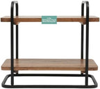 Gibson Home Gracious Dining 2-Tier Wooden Serving Tray with Metal Frame – Acacia Wood Rectangle Charcuterie Board, Cheese Platter, Dessert Display Stand for Buffet, Kitchen, Dining, or Events - Image 6