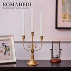 Romadedi Gold 3 Arm 11.8" Candelabra Candle Holders, Set of 6 - Image 6