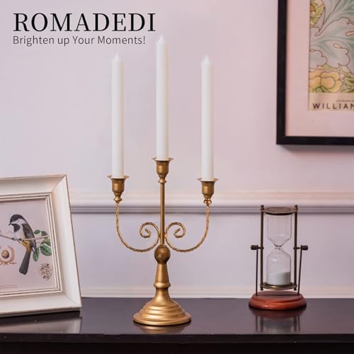 Romadedi Gold 3 Arm 11.8" Candelabra Candle Holders, Set of 6 - Image 6