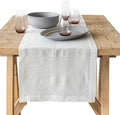 Over&Back 18x90 Washed 100% Linen Table Runner - Washable Table Runners for a Custom Home Decor Tablescape - Perfect for Coffee Table, Dinner Table, Living Room, and More - Ivory by overback