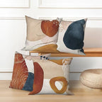 4 Pcs/Set Boho Abstract Pillow Covers Bohemian Orange Navy Blue Golden Line Geometric Modern Home Decor Linen Throw Pillow Covers for Outdoor Couch Sofa Farmhouse Bedroom Decor, 24"x24" - Image 5