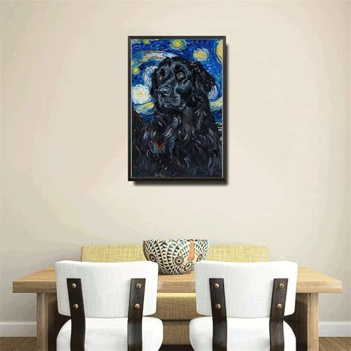 Metal Sign Vintage Tin Sign Newfoundland Starry Night Newfoundland Loyal in A Night Sky for Home Oceanside and Seasonal Displays Corrosion Resistant Aluminum 12×16 Inches with Metal Frame - Image 4
