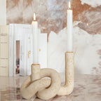 DN DECONATION Knot Shaped Taper Candle Holders, Boho Candlestick Holders - Image 4
