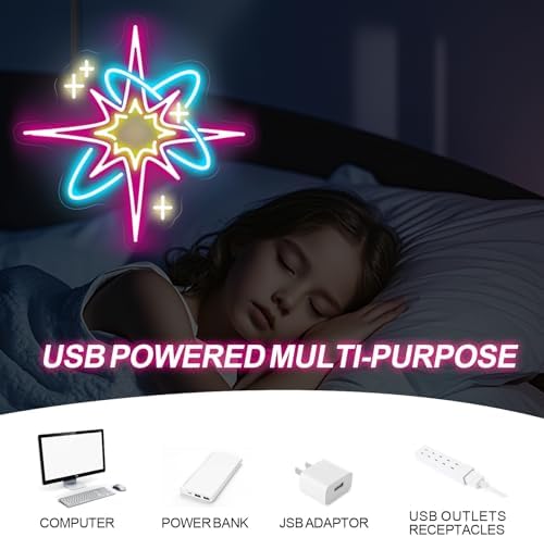 Pink Starburst Neon Sign for Bedroom Living Room, Mid Century Modern Decor - Image 6