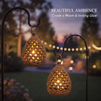 Fumete 2 Pcs Vintage Cast Iron Candle Lantern, Pine Cone, Golden Rust - Image 2