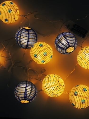 The Dreidel Company 10 Mini Round Lantern Hanukkah String Lights 9' Ft. Long, 4-Pack Pre-Assemble LED Battery Powered 3" Inch Orb - Image 6