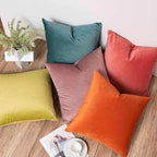 JUSPURBET 28x28 Euro Velvet Throw Pillow Covers Set of 2,Emerald - Image 3
