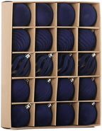 20Pcs Velvet Ornaments for Christmas Tree,2.36In Christmas Ornaments Set by Senjie