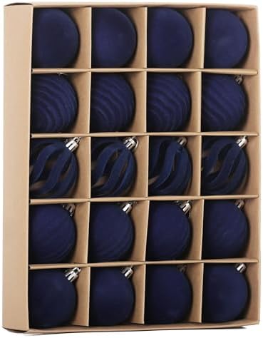 20Pcs Velvet Ornaments for Christmas Tree,2.36In Christmas Ornaments Set by Senjie