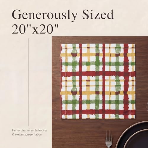 Urban Villa Cloth Napkins Cotton 20x20 (Set of 12) Check Print - Image 6