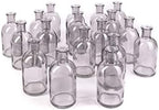 Bud Vases, Apothecary Jars, Decorative Glass Bottles, Centerpiece for Wedding Reception, Elegant Antique Decoration, Mini Flower Vases, Small Medicine Bottles for Home Decor (Smoke Gray, Set of 48) by SereneSpacesLiving