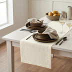 Solino Home 100% Pure Linen Table Runner Ivory Extra Long, Fete 14 x 144 in by SolinoHome