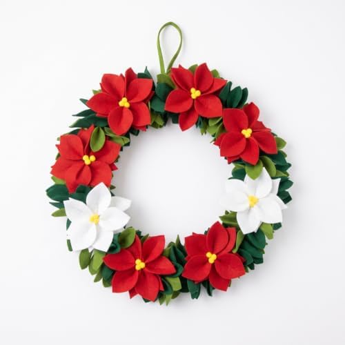 Peryiter 20" Felt Eucalyptus Wreath with White Berries for Front Door - Image 3
