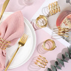 Napkin Rings Set of 24 Napkin Rings for Table Valentine's Day Wedding Christmas Decor (Gold, S) - Image 6