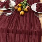 Burgundy Cheesecloth Table Runner Fall Dinning Runner for Christmas, 6 Pack - Image 2