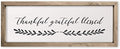 Thankful Grateful Blessed Rustic Style Wall Décor Sign With Frame 12x36 by MRC+Wood+Products