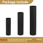 Black Tall Floor Vase - Set of 3 Large Metal Decorative Vases - Image 7
